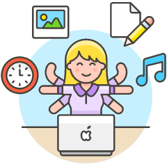 Multitasking Desk 4 Illustration from UX Colors Set