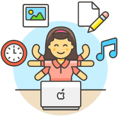 Multitasking Desk 6 Illustration from UX Colors Set
