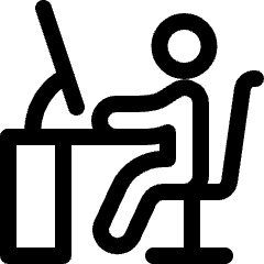 Desk Computer Base Work Sitting User Icon from Ultimate Regular Set