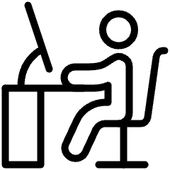 Desk Computer Base Work Sitting User Icon from Ultimate Light Set