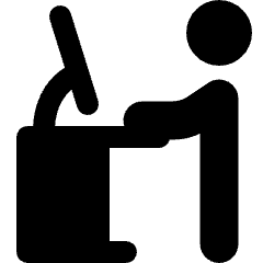 Desk Computer Base Work Standing User 1 Icon from Ultimate Bold Set