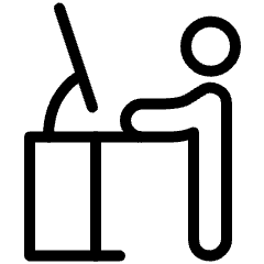 Desk Computer Base Work Standing User 1 Icon from Ultimate Light Set