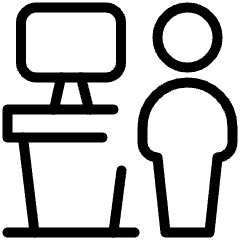 Desk Computer Base Work Standing User 2 Icon from Ultimate Light Set