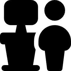 Desk Computer Base Work Standing User 2 Icon from Ultimate Bold Set