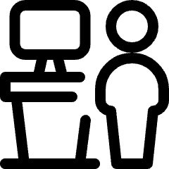 Desk Computer Base Work Standing User 2 Icon from Ultimate Regular Set