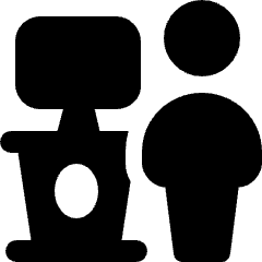 Desk Computer Base Work Standing User 3 Icon from Ultimate Bold Set