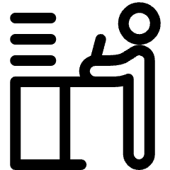 Desk Document Base Work Standing User Icon from Ultimate Regular Set