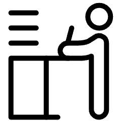 Desk Document Base Work Standing User Icon from Ultimate Light Set