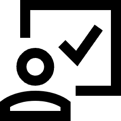 Group Meeting Approval Icon from Sharp Line Set