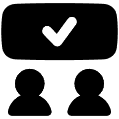 Group Meeting Approval Icon from Plump Solid Set