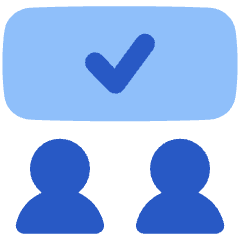 Group Meeting Approval Icon from Plump Flat Set