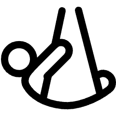 Aerial Yoga Crunches Pose Icon from Ultimate Regular Set