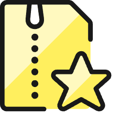 Zip File Star Icon from Ultimate Colors Set