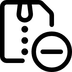 Zip File Subtract Icon from Ultimate Regular Set