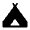 Camping Fill Icon from Rounded Fill - Material Symbols Set