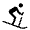 Downhill Skiing Icon from Sharp Line - Material Symbols Set