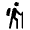Hiking Fill Icon from Rounded Fill - Material Symbols Set
