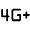4g Plus Mobiledata Icon from Rounded Line - Material Symbols Set