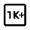 1k Plus Icon from Outlined Line - Material Symbols Set
