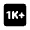 1k Plus Fill Icon from Rounded Fill - Material Pro Set