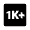 1k Plus Fill Icon from Outlined Fill - Material Pro Set