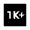 1k Plus Fill Icon from Sharp Fill - Material Symbols Set