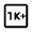 1k Plus Icon from Rounded Line - Material Symbols Set