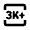 3k Plus Icon from Rounded Line - Material Pro Set