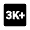 3k Plus Fill Icon from Outlined Fill - Material Pro Set