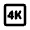 4k Icon from Rounded Line - Material Pro Set