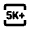 5k Plus Icon from Rounded Line - Material Pro Set