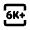 6k Plus Icon from Rounded Line - Material Pro Set
