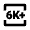 6k Plus Icon from Outlined Line - Material Pro Set