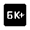 6k Plus Fill Icon from Rounded Fill - Material Symbols Set