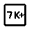 7k Plus Icon from Rounded Line - Material Symbols Set
