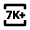 7k Plus Icon from Outlined Line - Material Pro Set