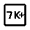 7k Plus Icon from Outlined Line - Material Symbols Set