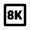 8k Icon from Outlined Line - Material Pro Set