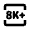 8k Plus Icon from Rounded Line - Material Pro Set