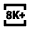 8k Plus Icon from Sharp Line - Material Pro Set