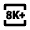 8k Plus Icon from Outlined Line - Material Pro Set