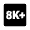 8k Plus Fill Icon from Outlined Fill - Material Pro Set