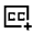 Closed Caption Add Icon from Sharp Line - Material Symbols Set