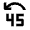 Jump Back 45 Fill Icon from Outlined Fill - Material Pro Free Set