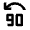 Jump Back 90 Fill Icon from Outlined Fill - Material Pro Free Set