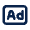 Ad Rectangle Line Icon from Mingcute Line Set