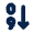 Numbers 09 Sort Ascending Fill Icon from Mingcute Fill Set