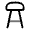 Bar Chair Icon from Solar Line Duotone Set