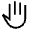 Back Hand Icon from Sharp Line - Material Symbols Set