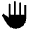 Back Hand Fill Icon from Sharp Fill - Material Symbols Set